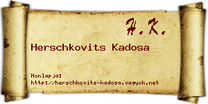 Herschkovits Kadosa névjegykártya